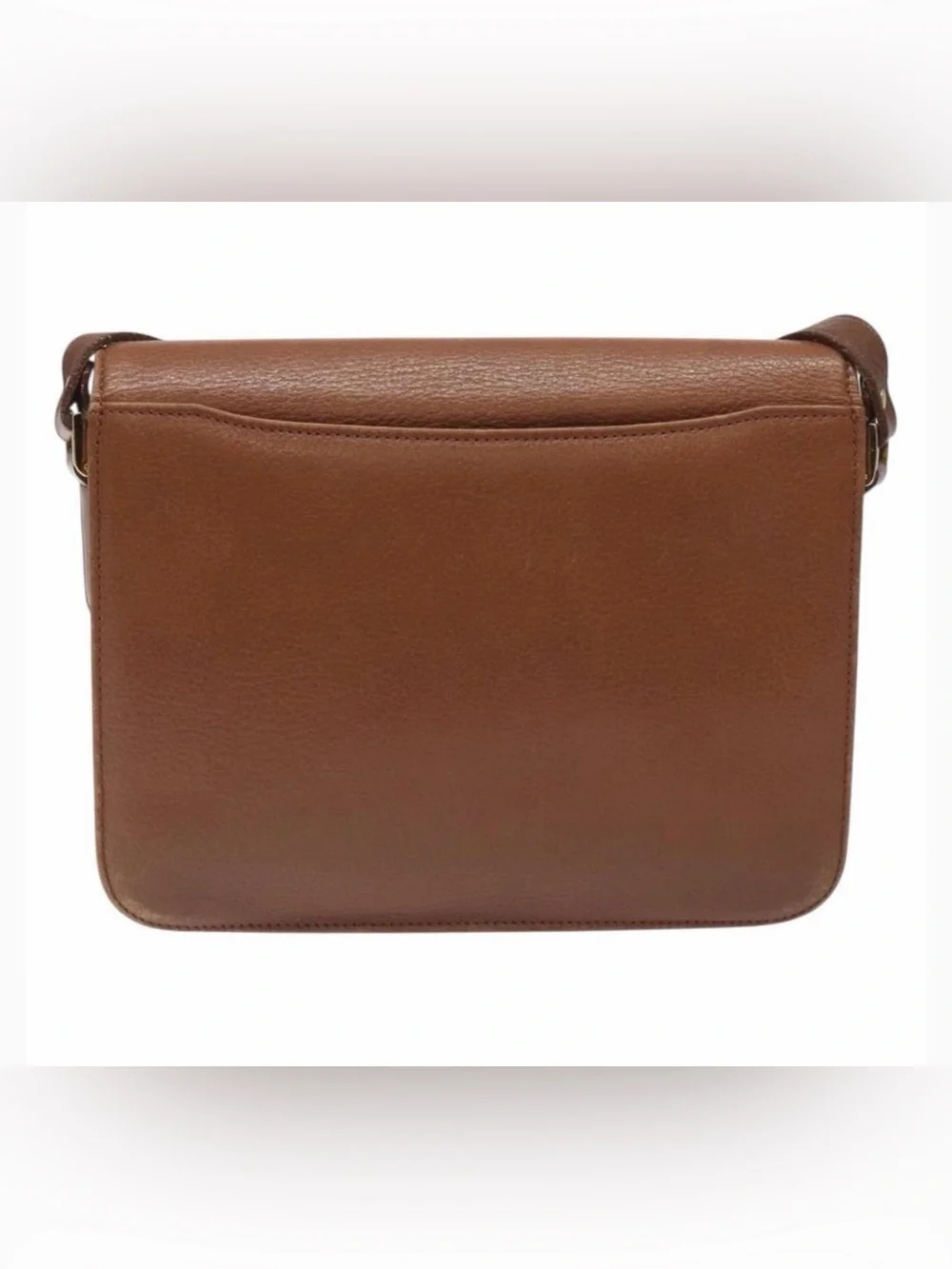 Burberrys Vintage Tan pebbled  Leather Messenger Bag with Embossed Logo